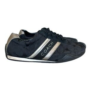 Coach Jayme Signature Sneakers Black and Silver Women’s size 7 1/2